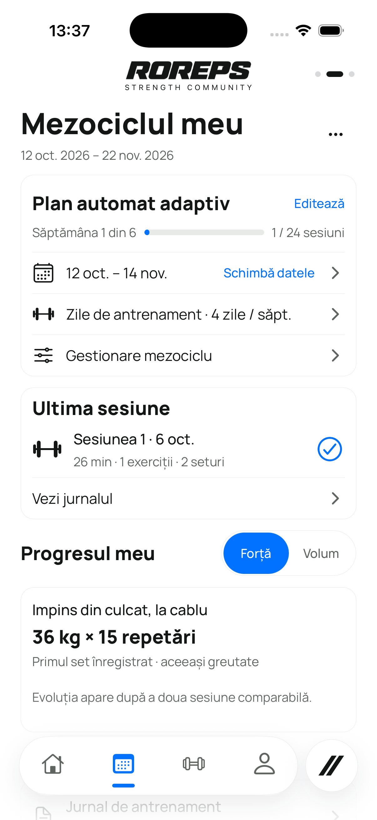 ROREPS: mezociclul, ultima sesiune și progresul înregistrat